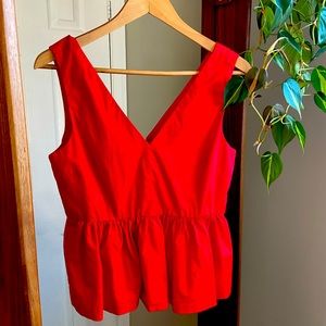 J. Crew. Peplum top, red. Size 4.